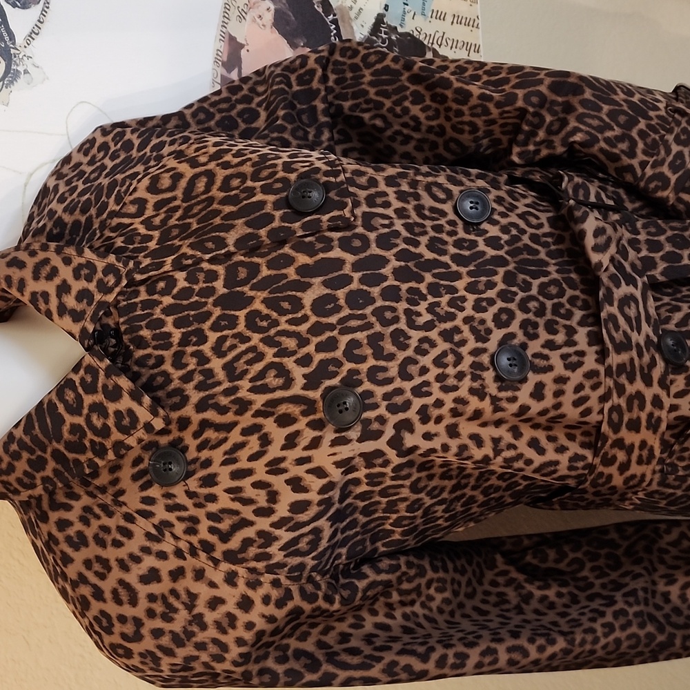 NWT Rebecca Minkoff LEOPARD Animal Print MAXI TRENCH Coat - Picture 6 of 14